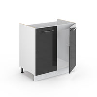 Vicco Mobile lavello cucina Antracite lucido 80 cm senza piano di lavoro