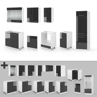 Vicco Cucina componibile Antracite 300 cm senza piano di lavoro