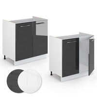 Vicco Mobile lavello cucina Antracite lucido 80 cm senza piano di lavoro