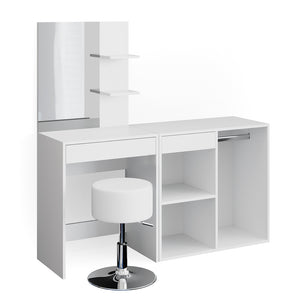 Vicco Tavolo da toeletta Bianco 60 cm con sgabello