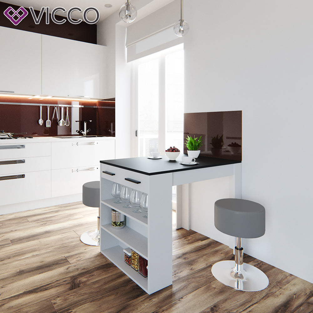 Vicco Set di tavoli da pranzo  Antracite/bianco 67 x 100 cm con 2 sgabelli