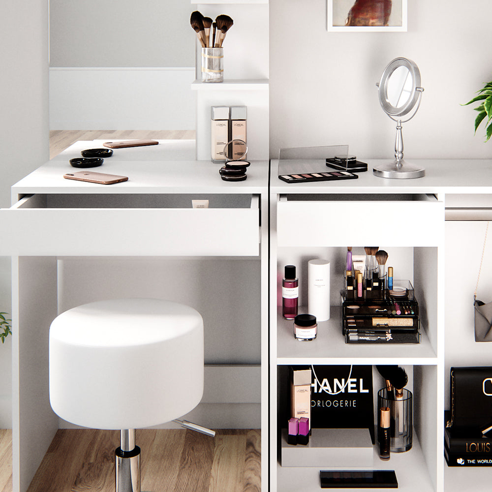 Vicco Tavolo da toeletta Bianco 60 cm con sgabello
