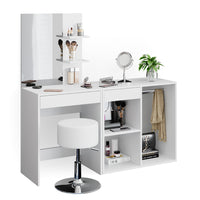 Vicco Tavolo da toeletta Bianco 60 cm con sgabello