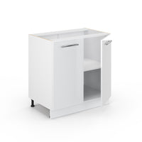 Vicco Mobile lavello cucina Bianco lucido 80 cm con ripiano, senza piano di lavoro