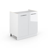 Vicco Mobile lavello cucina Bianco lucido 80 cm senza piano di lavoro