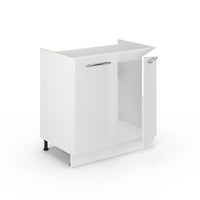 Vicco Mobile lavello cucina Bianco lucido 80 cm , PL Rovere