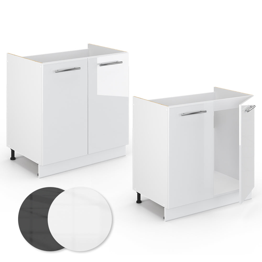 Vicco Mobile lavello cucina Bianco lucido 80 cm senza piano di lavoro