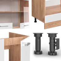 Vicco Cucina angolare completa Bianco lucido/oro power oak 227 x 287 cm , PL Rovere