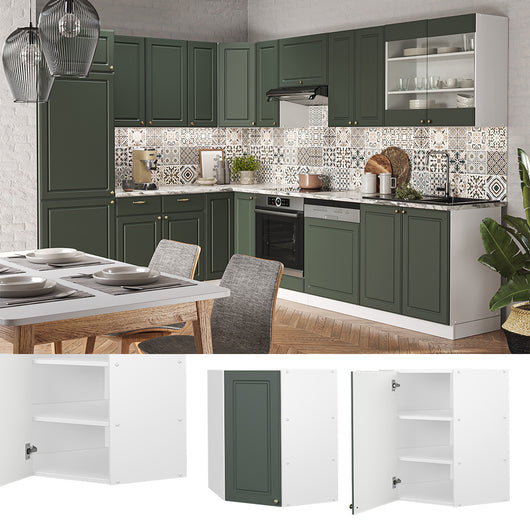 Vicco Mobile angolare da cucina Verde-oro Country House 57 cm