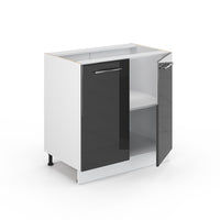 Vicco Mobile lavello cucina Antracite lucido 80 cm con ripiano, PL Antracite