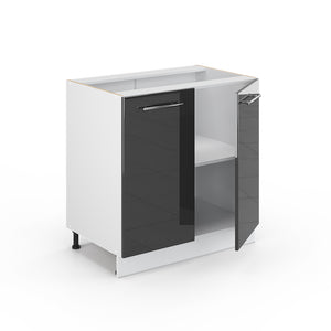 Vicco Mobile lavello cucina Antracite lucido 80 cm con ripiano, PL Antracite