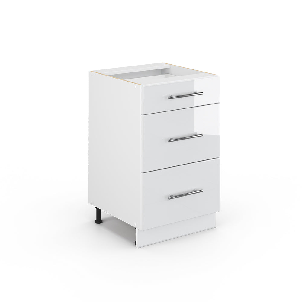 Vicco Cassettiera da bagno Bianco lucido 50 x 82 cm senza piano di lavoro