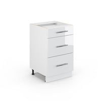 Vicco Cassettiera da bagno Bianco lucido 50 x 82 cm senza piano di lavoro
