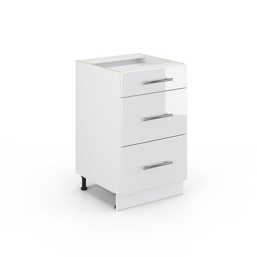 Vicco Cassettiera da bagno Bianco lucido 50 x 82 cm senza piano di lavoro