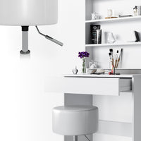 Vicco Tavolo da toeletta Bianco 68 cm con sgabello