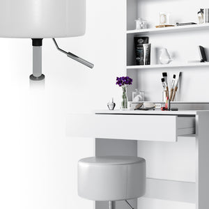 Vicco Tavolo da toeletta Bianco 68 cm con sgabello