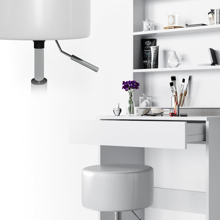 Vicco Tavolo da toeletta Bianco 68 cm con sgabello