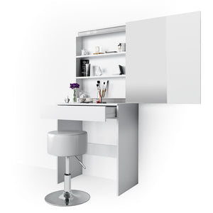 Vicco Tavolo da toeletta Bianco 68 cm con sgabello