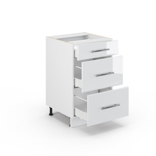 Vicco Cassettiera da bagno Bianco lucido 50 x 82 cm senza piano di lavoro