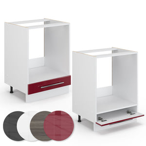 Vicco Mobile per forno da incasso Rosso bordeaux lucido 60 cm , PL Marmo