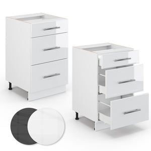 Vicco Mobiletto base per cucina Bianco lucido 50 cm senza piano di lavoro