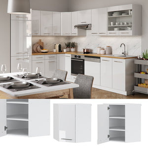 Vicco Mobile angolare da cucina Bianco lucido 57 cm