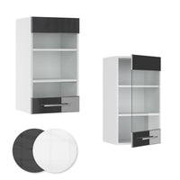 Vicco Mobile da cucina in vetro Antracite lucido 40 cm