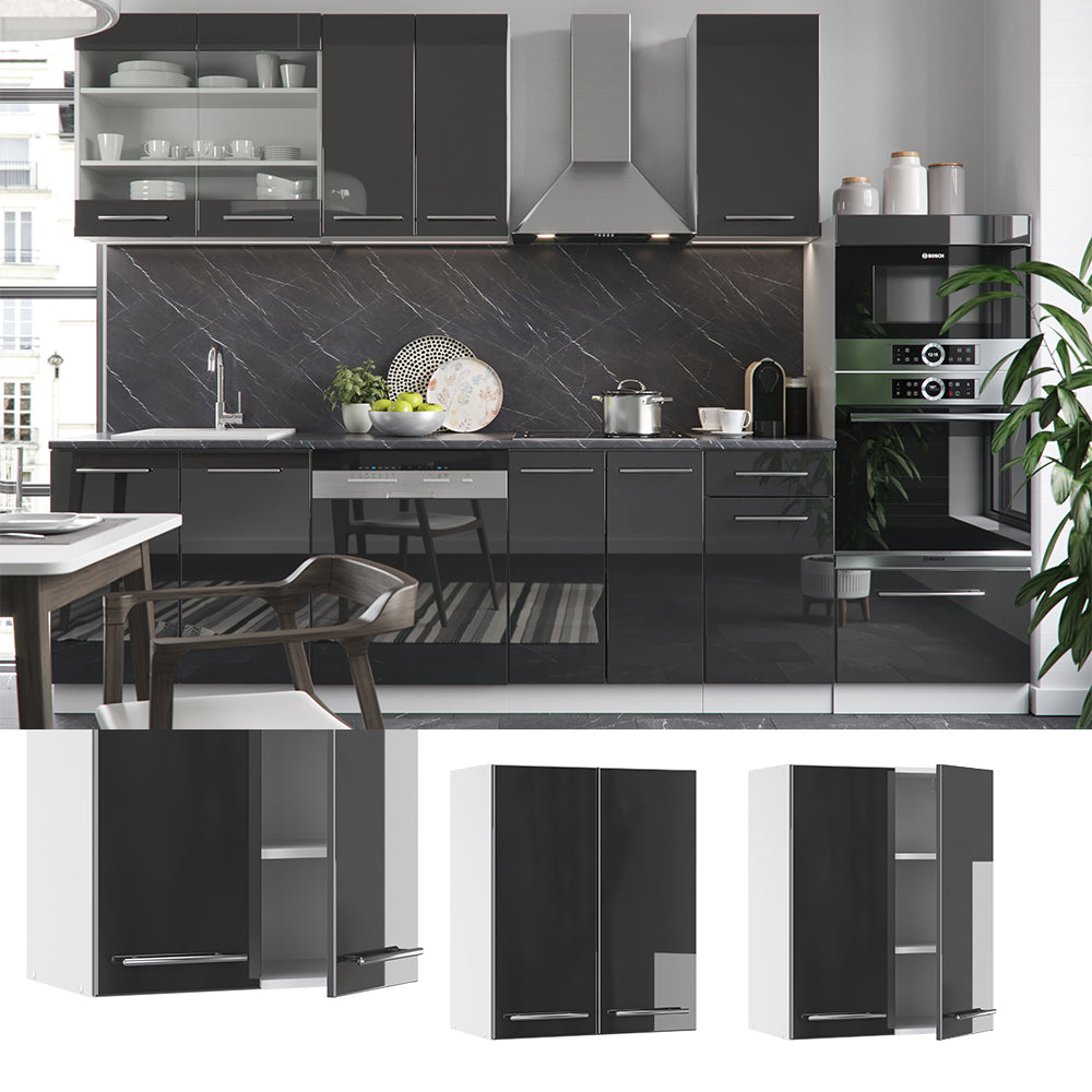 Vicco Pensile da cucina Antracite lucido 60 cm