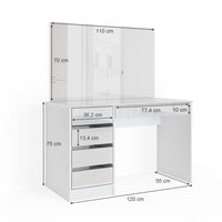 Vicco  Tavolo  da  toeletta  Bianco  55  cm