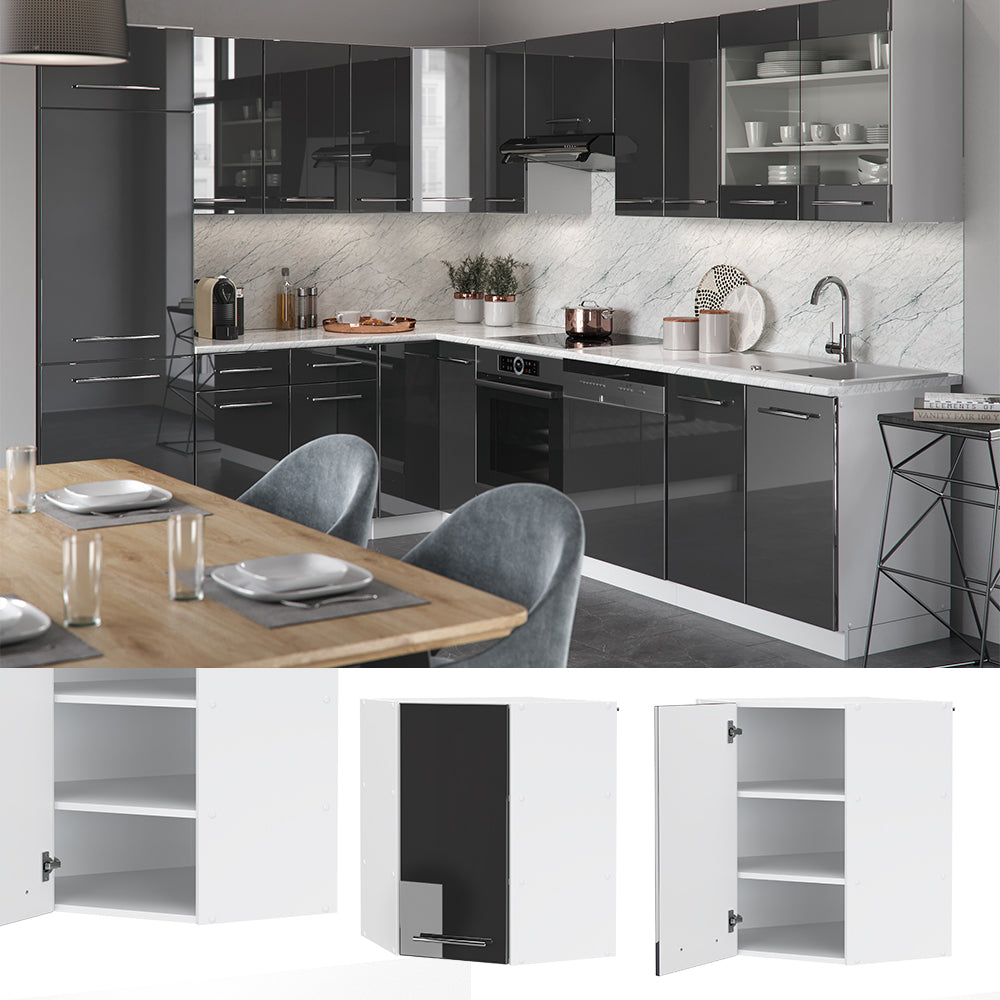 Vicco Mobile angolare da cucina Antracite lucido 57 cm