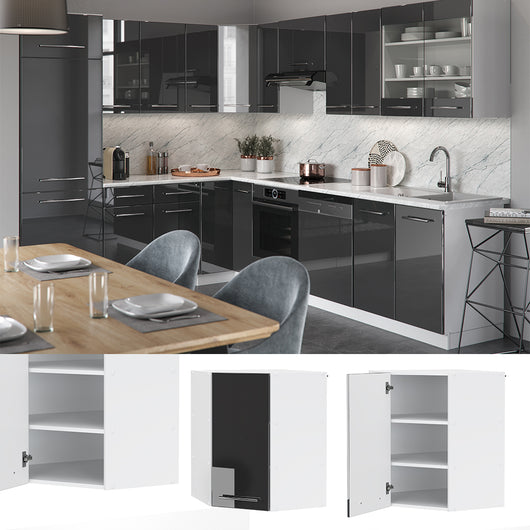 Vicco Mobile angolare da cucina Antracite lucido 57 cm