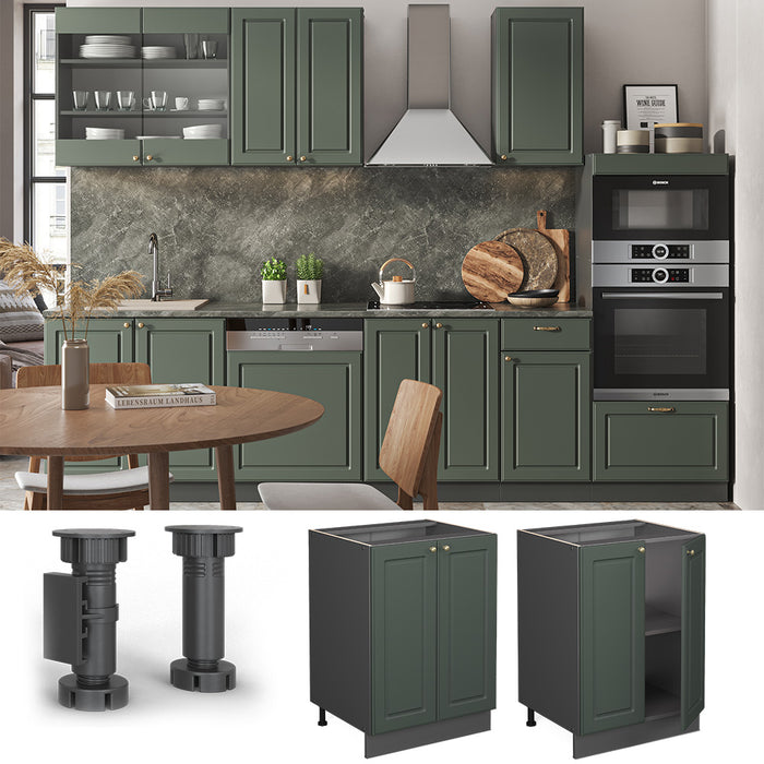 Vicco Mobiletto base cucina Verde-oro Country House 60 cm senza piano di lavoro