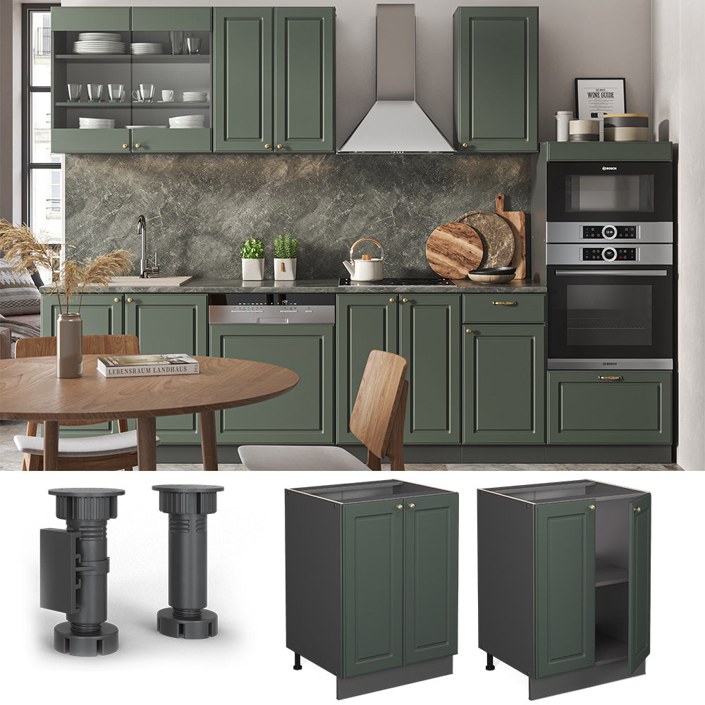 Vicco Mobiletto base cucina Verde-oro Country House 60 cm , PL Antracite