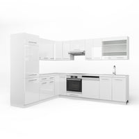 Vicco Cucina angolare completa Bianco 227 x 60 cm senza piano di lavoro