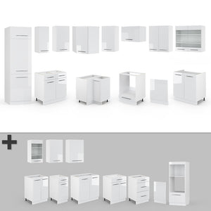 Vicco Cucina angolare completa Bianco lucido/bianco 227 x 287 cm , PL Rovere