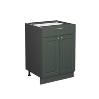 Vicco Mobiletto base per cucina Verde-oro Country House 60 cm con cassetto, senza piano di lavoro