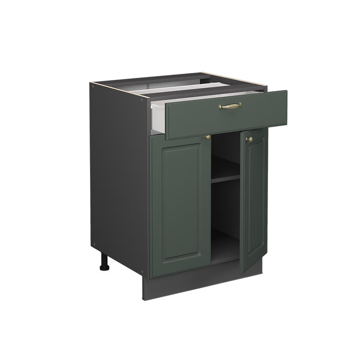 Vicco Mobiletto base per cucina Verde-oro Country House 60 cm con cassetto, senza piano di lavoro