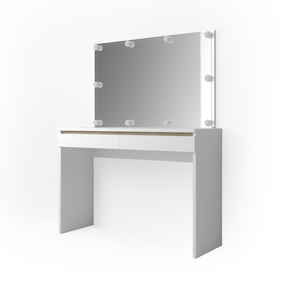 Vicco Tavolo da toeletta Bianco 120 cm con illuminazione a LED