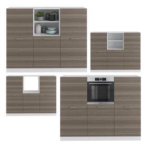 Vicco Cucine componibili piccole Grigio prezioso/bianco 180 cm senza piano di lavoro