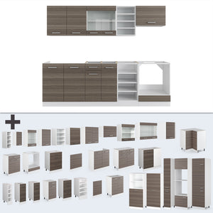 Vicco Cucina componibile Grigio prezioso/bianco 240 cm , PL Marmo