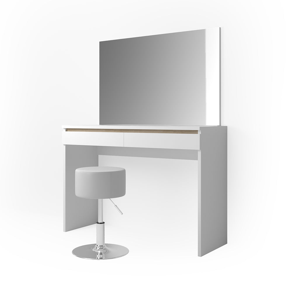 Vicco Tavolo da toeletta Bianco 120 cm con sgabello