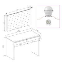 Vicco Tavolo da toeletta Bianco 120 cm con illuminazione a LED