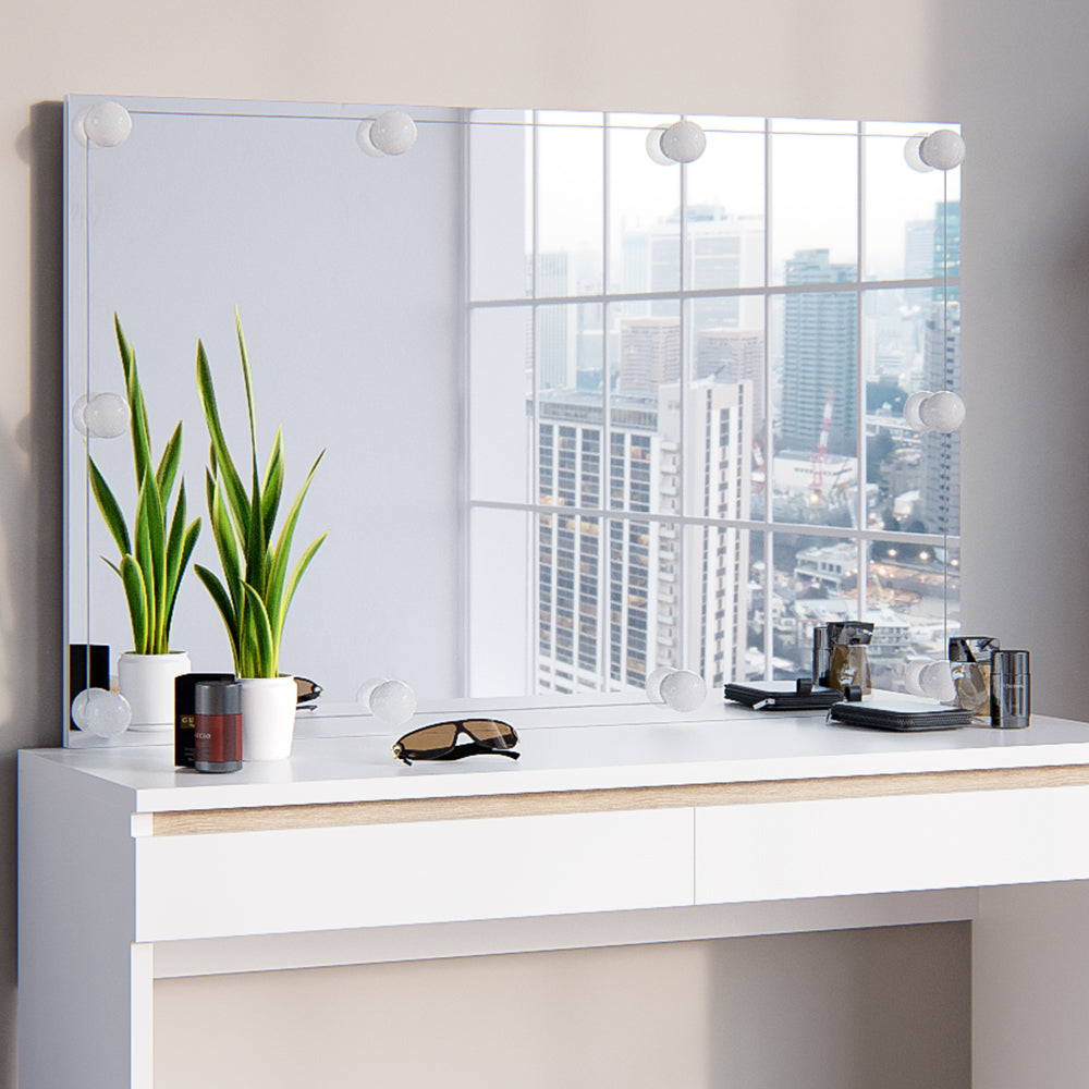 Vicco Tavolo da toeletta Bianco 120 cm con illuminazione a LED