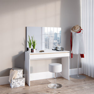 Vicco Tavolo da toeletta Bianco 120 cm con sgabello