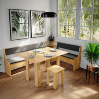 Vicco Gruppo panca ad angolo Quercia dorata 210 x 41.5 cm con tavolo