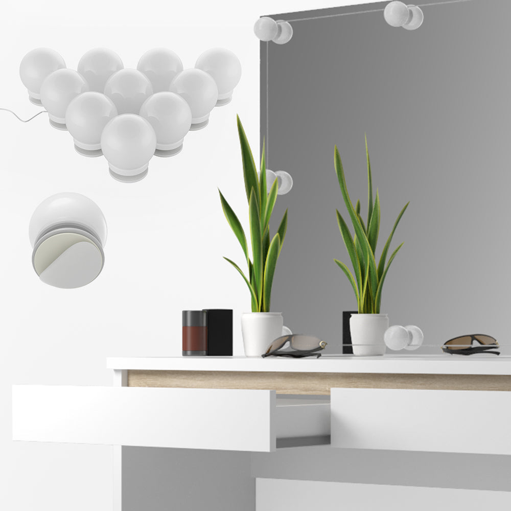 Vicco Tavolo da toeletta Bianco 120 cm con illuminazione a LED