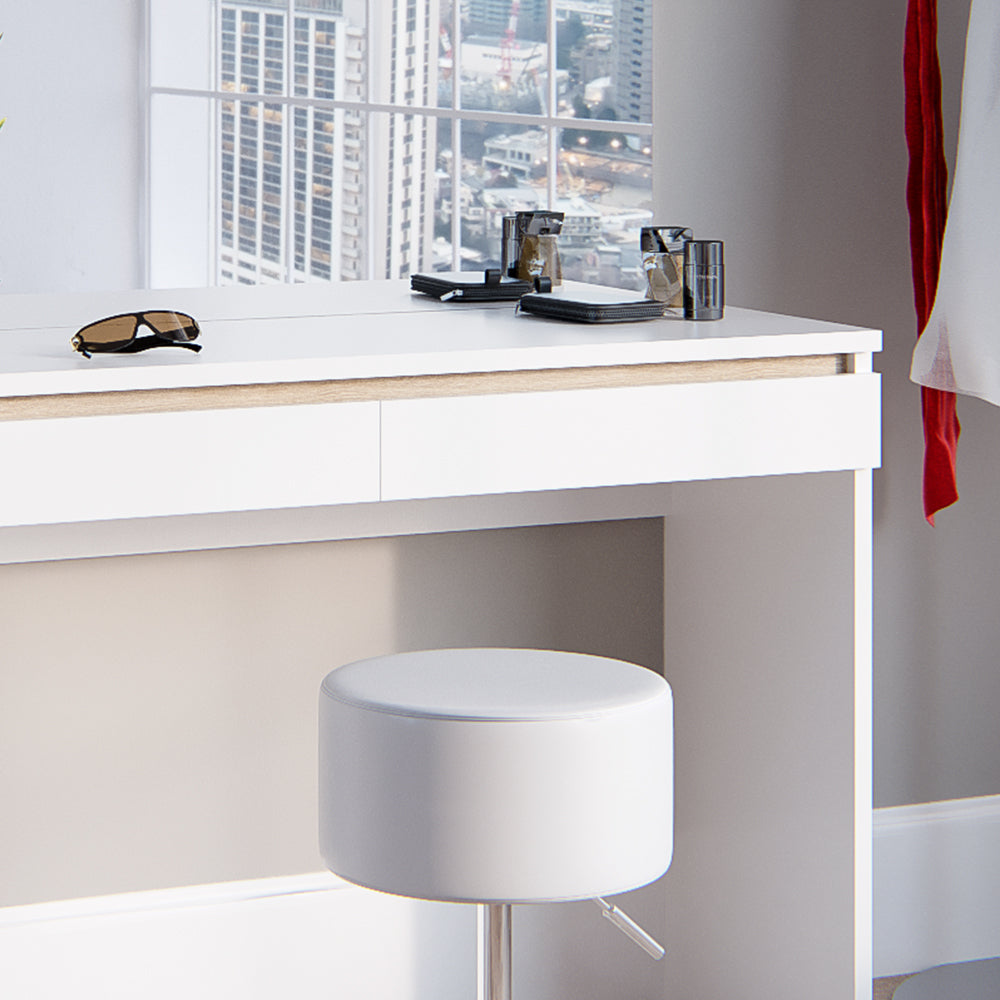Vicco Tavolo da toeletta Bianco 120 cm con sgabello