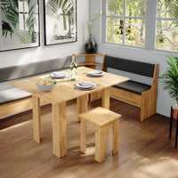 Vicco Gruppo panca ad angolo Quercia dorata 210 x 41.5 cm con tavolo