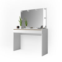 Vicco Tavolo da toeletta Bianco 120 cm con illuminazione a LED