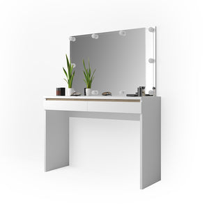 Vicco Tavolo da toeletta Bianco 120 cm con illuminazione a LED